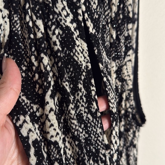 Vintage Alex Evenings Sparkle Snakeskin Print Keyhole Maxi Dress Size 12 - Picture 4 of 6